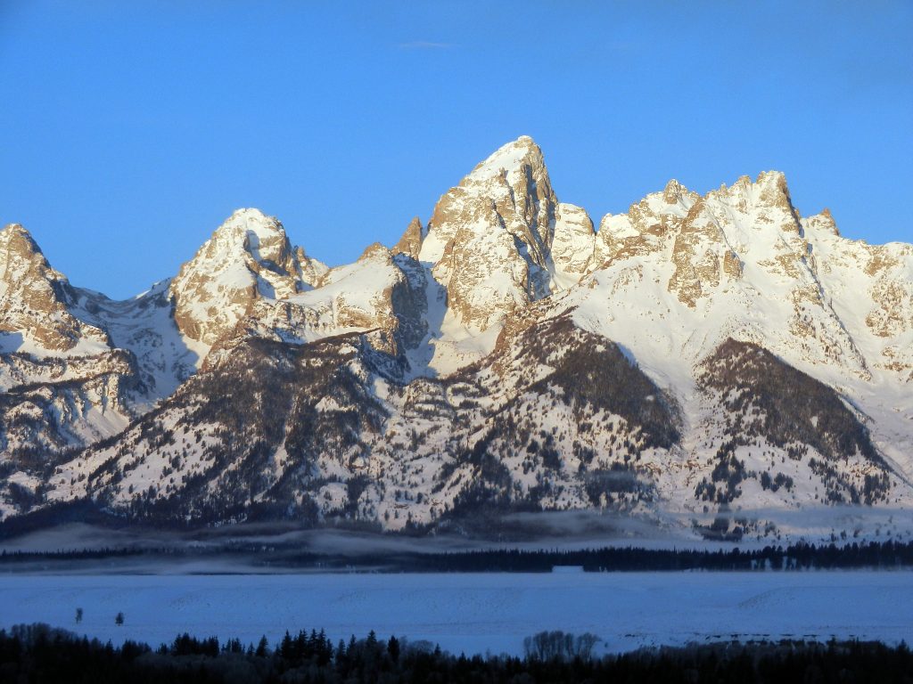 View across Jackson Hole toward Tetons